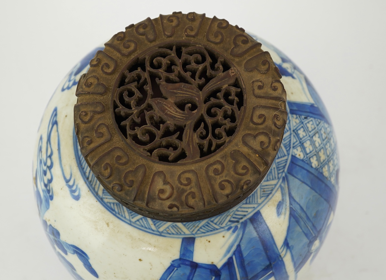 A Chinese blue and white ‘court scene’ jar, Kangxi period